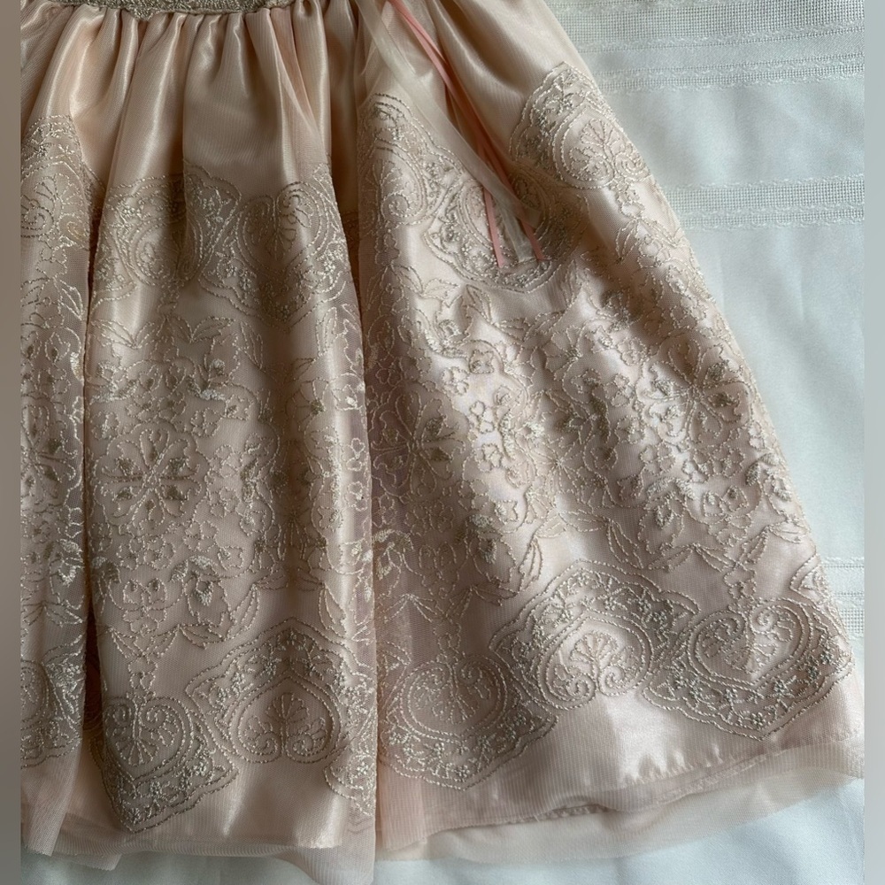 Bonnie Jean Blush and Gold Elegant Dress - Picture 8 of 13